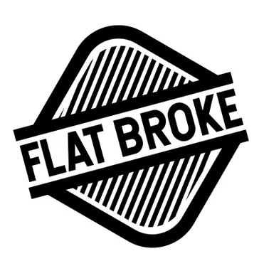 Flat Broke stamp on white Illustrazione stock