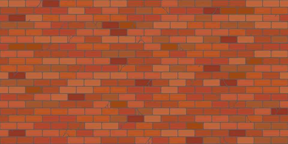 Flat Brown Brick Wall Seamless Texture Decorative Background Vector Illustration Stock Illustration