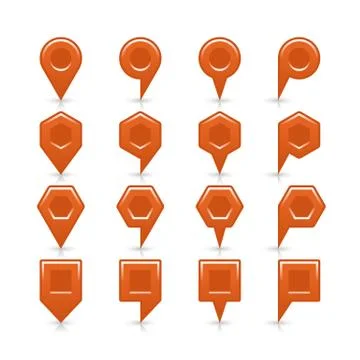 Flat brown color map pin sign location icon 스톡 일러스트