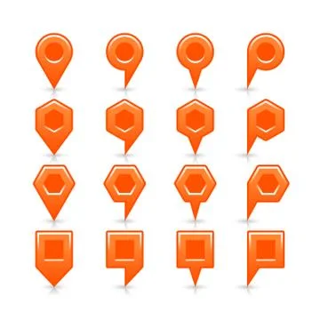 Flat brown color map pin sign location icon Illustrazione stock