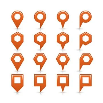 Flat brown color map pin sign location icon Illustrazione stock
