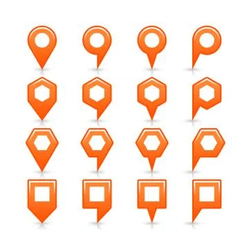 Flat brown color map pin sign location icon Illustrazione stock
