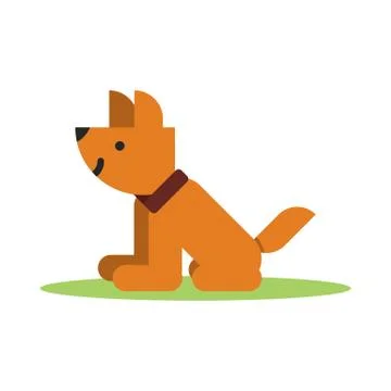 Flat brown icon of dog Stock Illustration