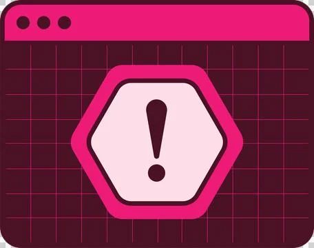 Flat browser header controls showing grid and pink-magenta alert hexagon icon on Stock Illustration