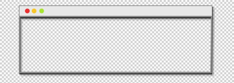 Flat browser UI showing url bar, traffic-light buttons, drop shadow, transparent Stock Illustration