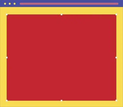 Flat browser UI is showing yellow-framed controls, red pane with handles, Illustrazione stock