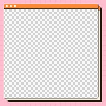 Flat browser window stack displaying on transparent background with orange title Stock Illustration