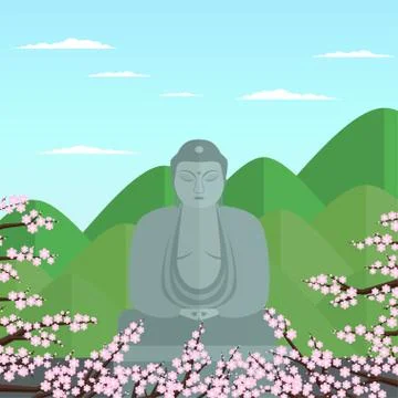 Flat Buddha Stock Illustration
