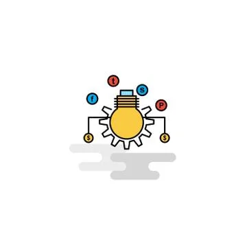 Flat Bulb setting  Icon. Vector Stock Illustration