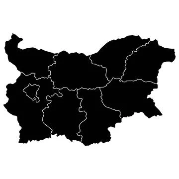 Flat Bulgaria map with division to region Stock Illustration