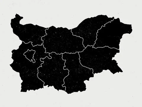 Flat Bulgaria outline map with division to region Stock Illustration