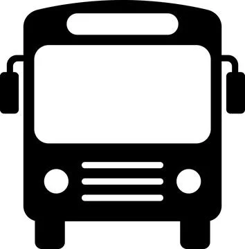Flat bus icon as sign for web page design of passenger transportation transpo Stock Photos