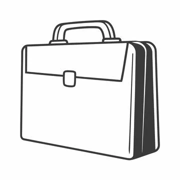 Flat Business Briefcase Vector Illustration Stock Illustration