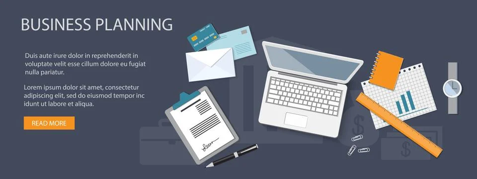 Flat business design Stock Illustration