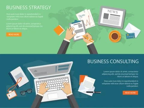 Flat business design Stock Illustration