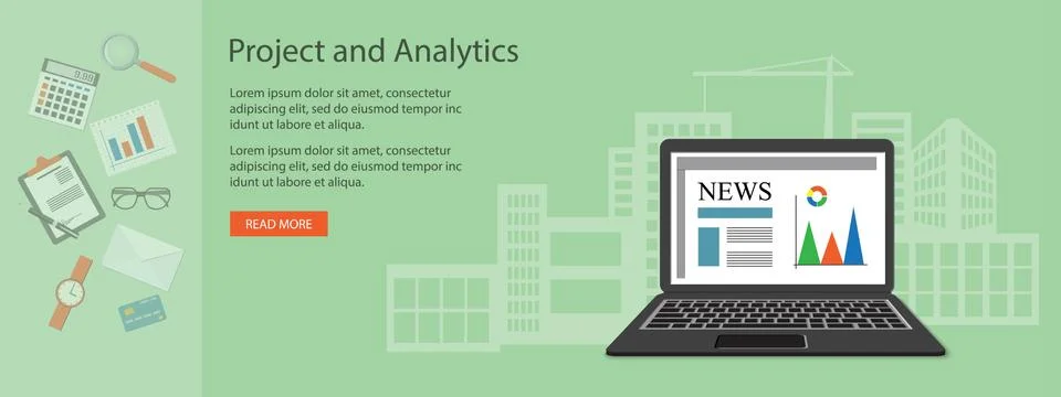 Flat  business elements Illustrazione stock