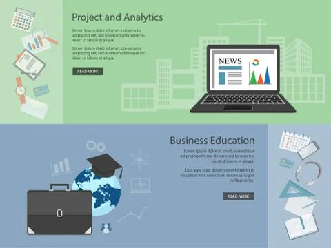 Flat  business elements Illustrazione stock