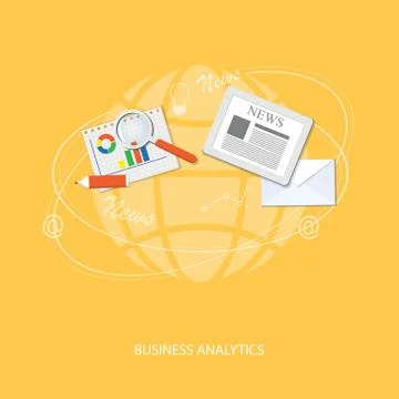 Flat  business elements Stock Illustration