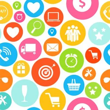 Flat Business Infographic Seamless Pattern Background 库存插图