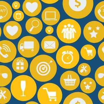Flat Business Infographic Seamless Pattern Background Stock Illustration
