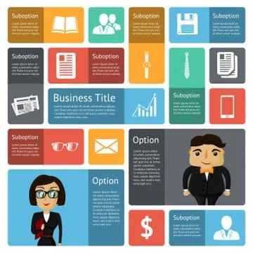 Flat business infographics design elements Stockillustratie