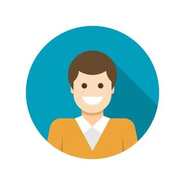 Flat Business Man User Profile Avatar icon 스톡 일러스트