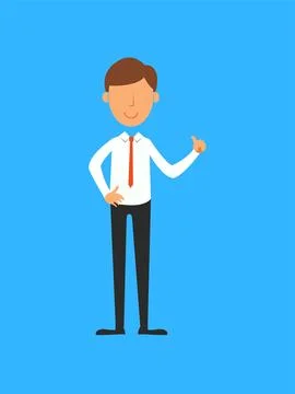 Flat Businessman Character. Stock Illustration