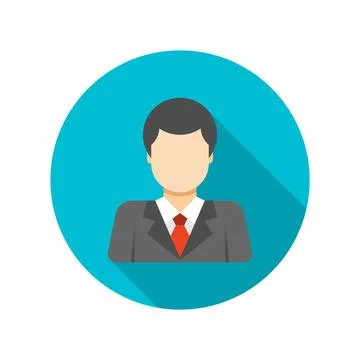 Flat Busness Man User Profile Avatar in Suit Stock Illustration