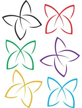 Flat  butterflies Stock Illustration