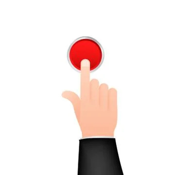 Flat button hand for web design. Push touch screen. Click button. Vector stock Illustrazione stock