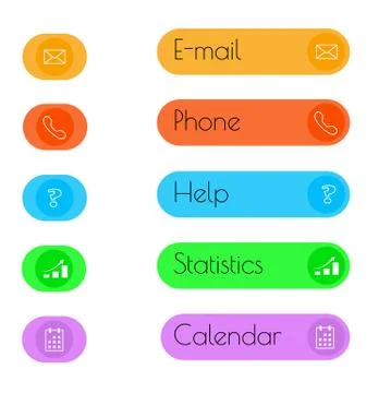 Flat button Stock Illustration