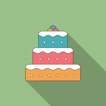 Flat Cake Icon Stock Illustration