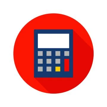Flat Calculator Circle Icon Stock Illustration