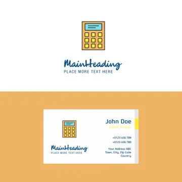 Flat Calculator Logo and Visiting Card Template. Busienss Concept Logo Design 스톡 일러스트