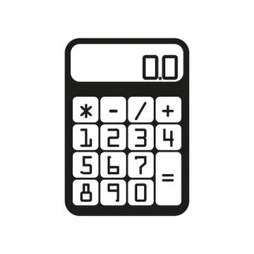 Flat calculator sign illustration. Vector. Black icon on white background Illustrazione stock