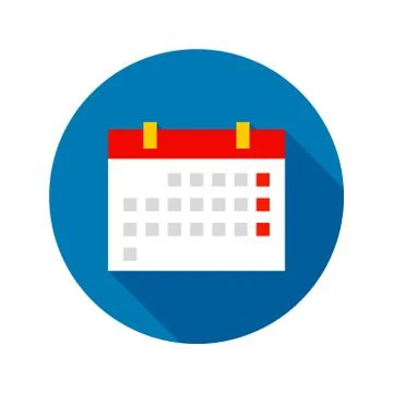 Flat Calendar Circle Icon Stock Illustration