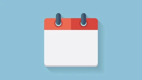 Flat calendar icon animation with the date 25th Video stock 98281770