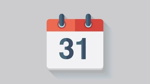 Flat calendar icon animation with the date 25th Video stock 98281772