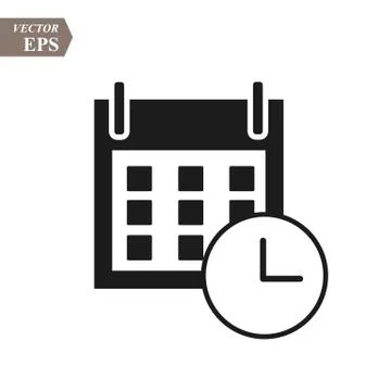 Flat calendar Icon. Calendar on the wall. Vector illustration. eps10 Illustrazione stock