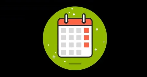 Flat Calendar Premium Animated Icon 4K Stock Footage 71284539