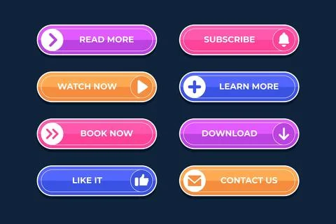 Flat call to action button collection イラスト素材