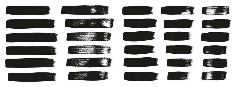 Flat Calligraphy Paint Brush Regular Straight Lines Mix High Detail Abstract Stock Illustration