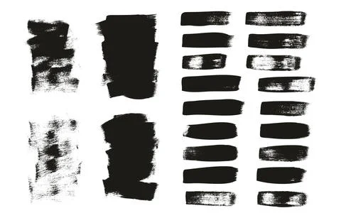 Flat Calligraphy Paint Brush Regular Short Background &amp; Straight Lines Mix Illustrazione stock