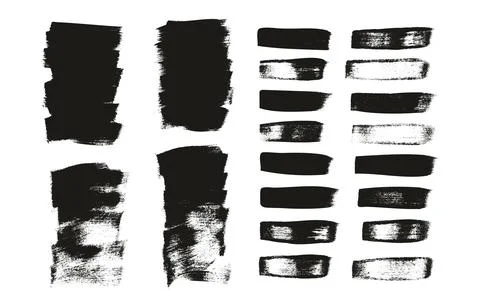 Flat Calligraphy Paint Brush Regular Short Background &amp; Straight Lines Mix Stock Illustration