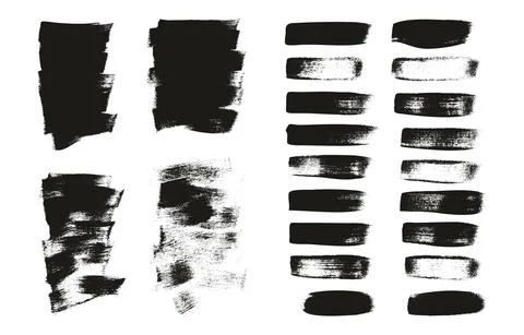 Flat Calligraphy Paint Brush Regular Short Background &amp; Straight Lines Mix Illustrazione stock