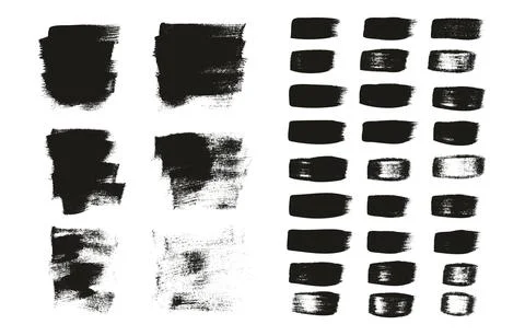 Flat Calligraphy Paint Brush Regular Short Background &amp; Straight Lines Mix Illustrazione stock