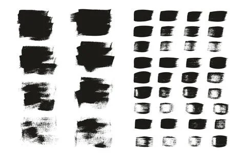 Flat Calligraphy Paint Brush Regular Short Background &amp; Straight Lines Mix Stock Illustration