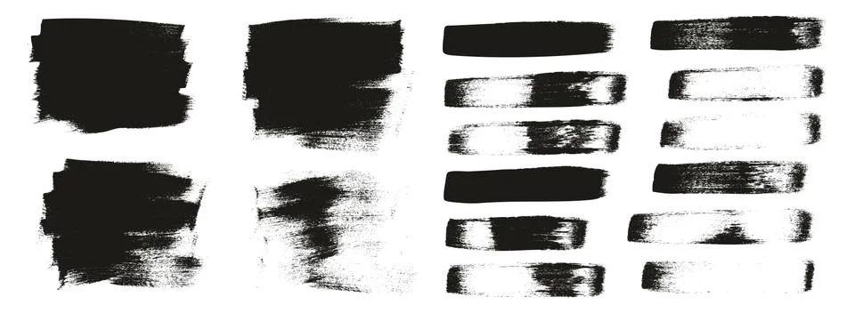 Flat Calligraphy Paint Brush Regular Short Background &amp; Straight Lines Mix Stock Illustration