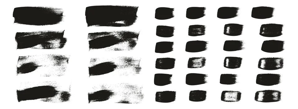 Flat Calligraphy Paint Brush Regular Short Background &amp; Straight Lines Mix Stock Illustration