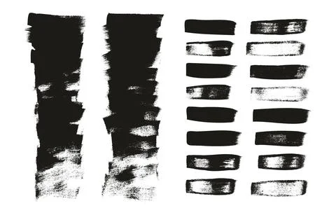 Flat Calligraphy Paint Brush Regular Short Background &amp; Straight Lines Mix Stock Illustration